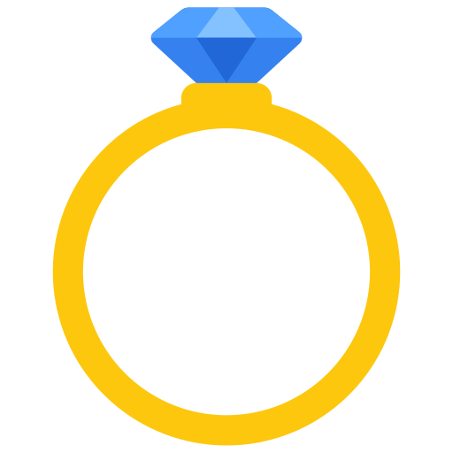 Engagement ring Juicy Fish Flat icon