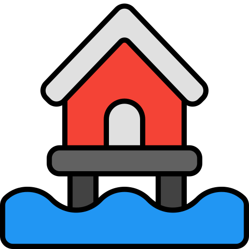 casa sobre pilotes icono gratis