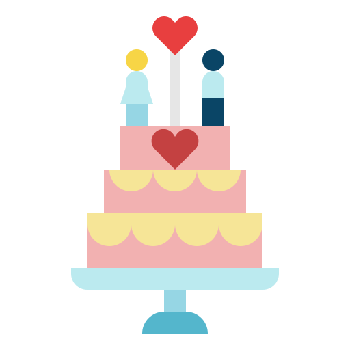 pastel de bodas icono gratis
