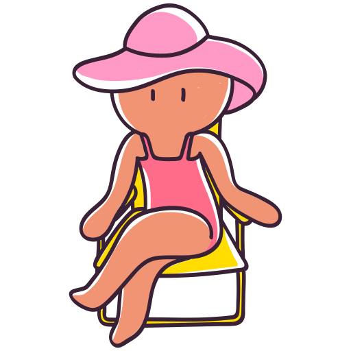 Sunbathing free sticker