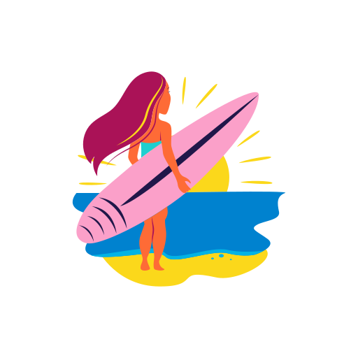 Surfing free sticker