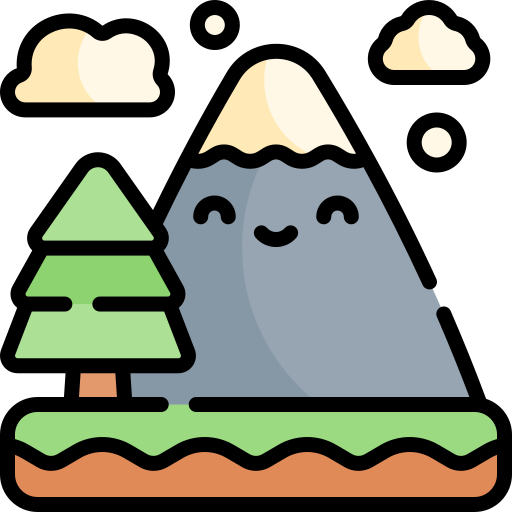 Mountain Kawaii Lineal color icon