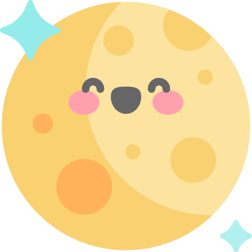 Full moon Kawaii Flat icon