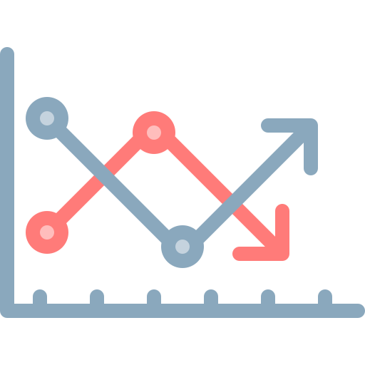 gráfico de líneas icono gratis