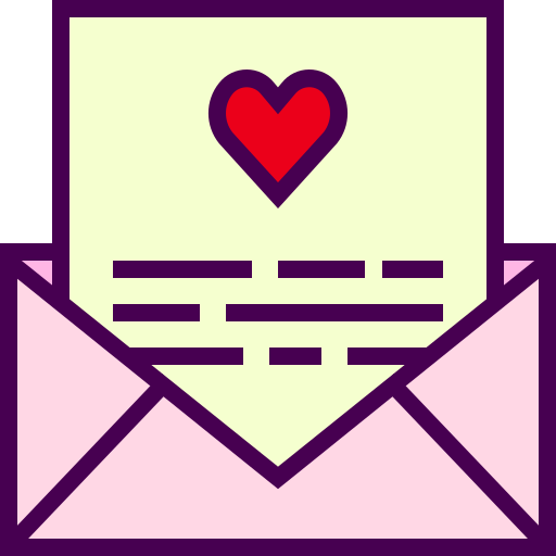 carta de amor icono gratis