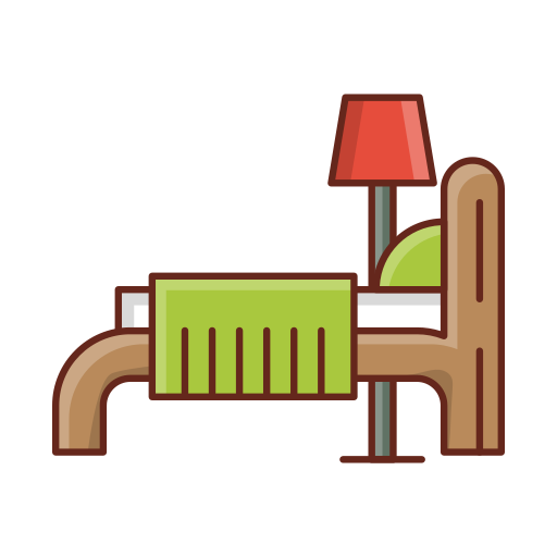 cama de hotel icono gratis