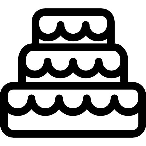 pastel de bodas de tres pisos icono gratis