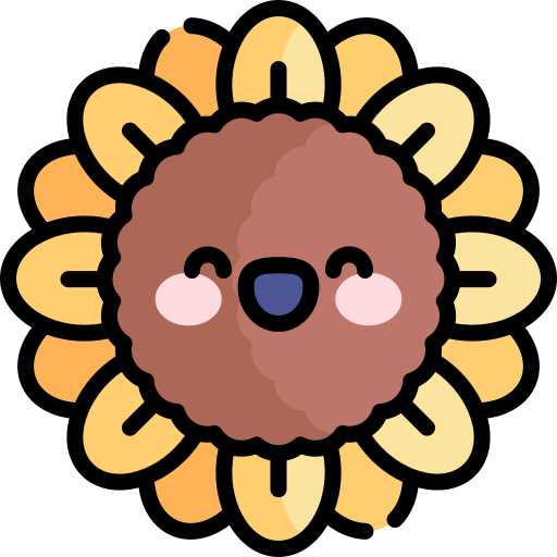 Sunflower Kawaii Lineal color icon