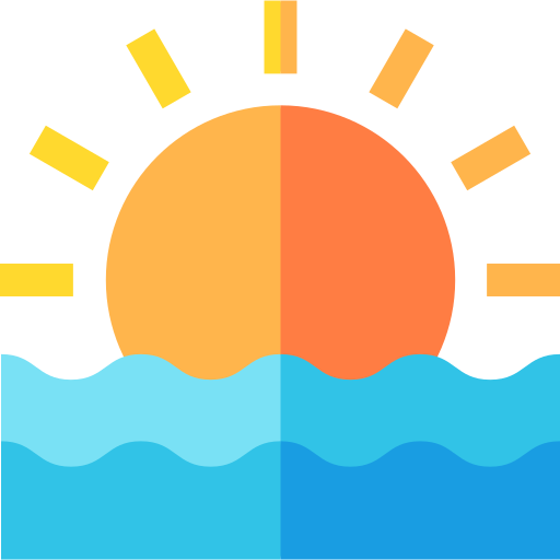 Sunset Basic Straight Flat Icon