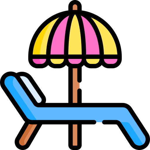 Beach chair Special Lineal color icon