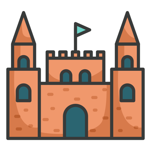 castillo de arena icono gratis