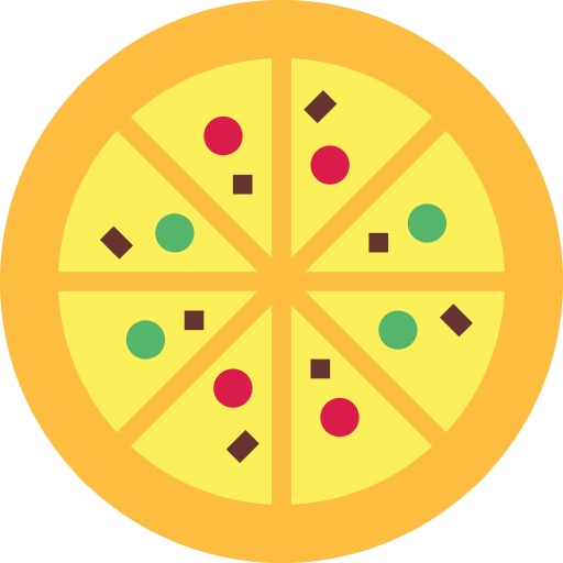 Pizza Smalllikeart Flat icon