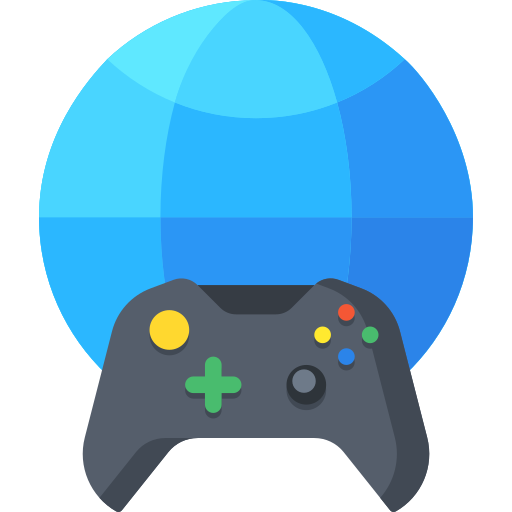 Game, gaming, internet, multiplayer, online Flat Icon. green and