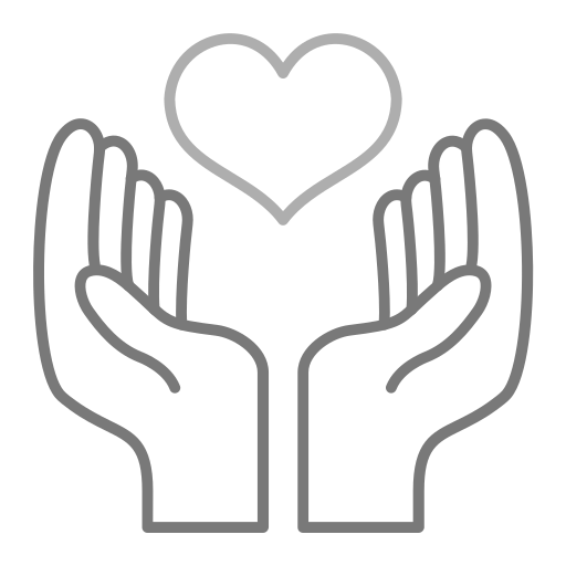 Hand Heart Generic Grey Icon