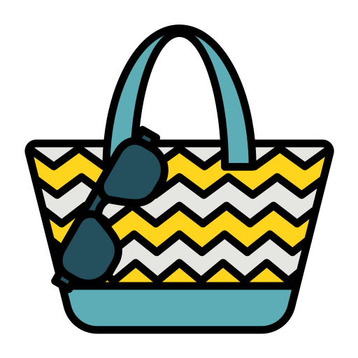 Beach bag Generic Outline Color icon