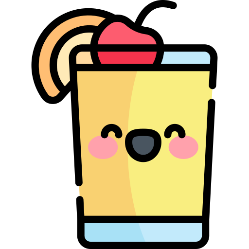 Tequila sunrise Kawaii Lineal color icon