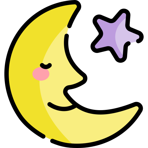 Moon Kawaii Lineal color icon