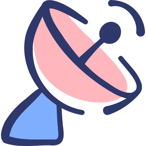 Satellite dish Basic Hand Drawn Lineal Color icon