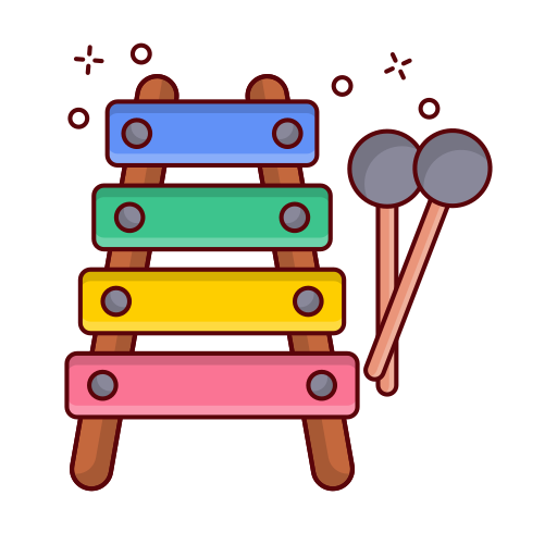 Xylophone Vector Stall Lineal Color Icon 4843