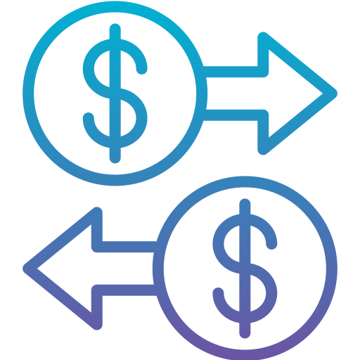 transacción monetaria icono gratis