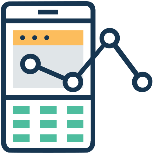 analítica móvil icono gratis