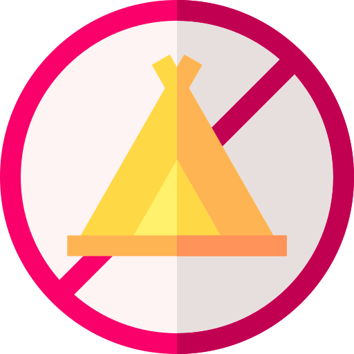 prohibido acampar icono gratis