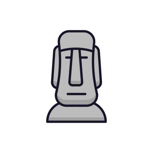 Moyai Emoji Moai Emoji Easter Island Black Sticker for Sale by
