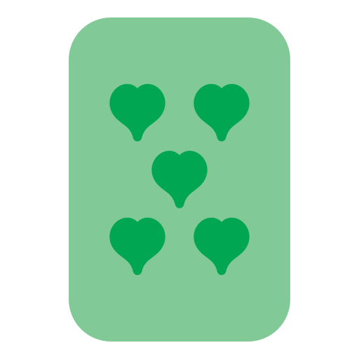 cinco de corazones icono gratis