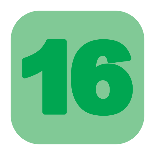 dieciséis icono gratis