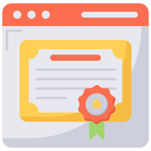 Online certificate free icon Online certificate free icon
