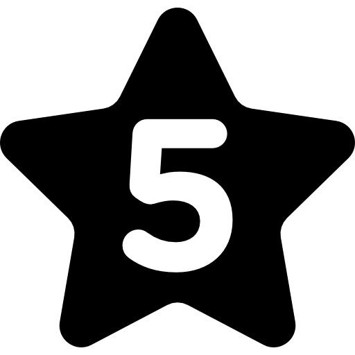 Star with Number Five icon