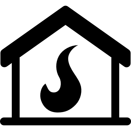 casa con llama icono gratis