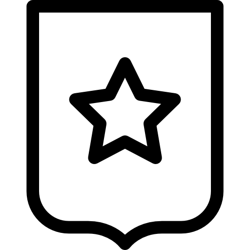 escudo con estrella icono gratis