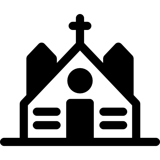 Church with Cross On Roof icon