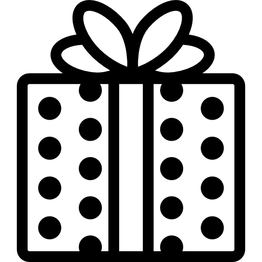 caja regalo lunares con encaje icono gratis