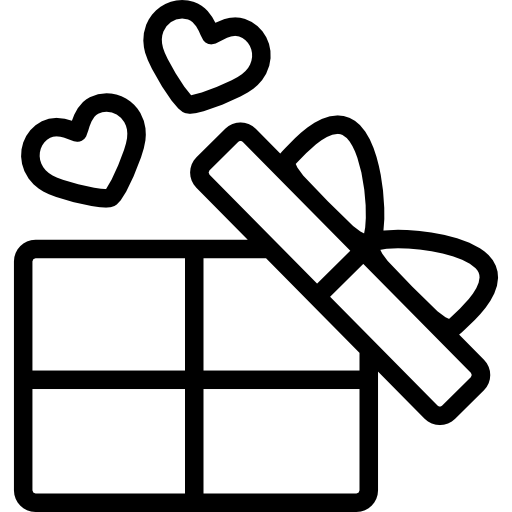 abra gitfbox con dos corazones icono gratis