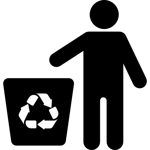 Icono de Papelera de reciclaje con hombre