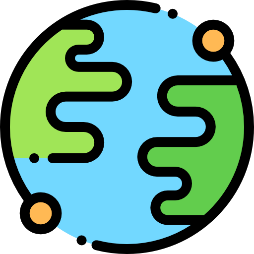 Earth Globe Detailed Rounded Lineal Color Icon