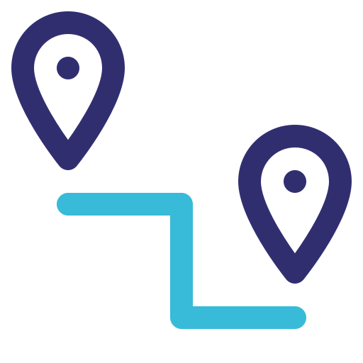 itinéraire Icône gratuit