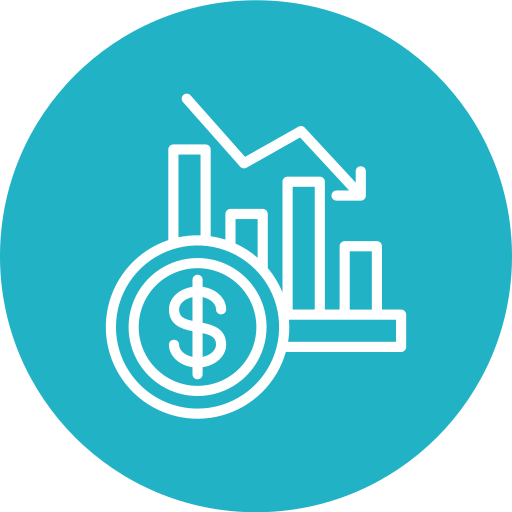 recesión icono gratis