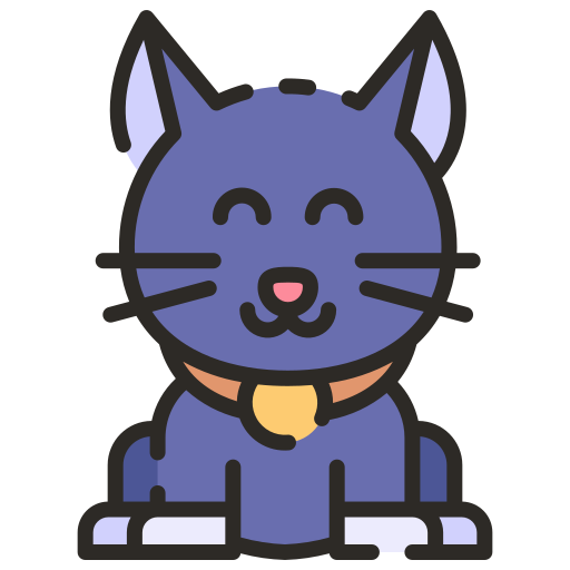 Blue cat icon - Free blue animal icons