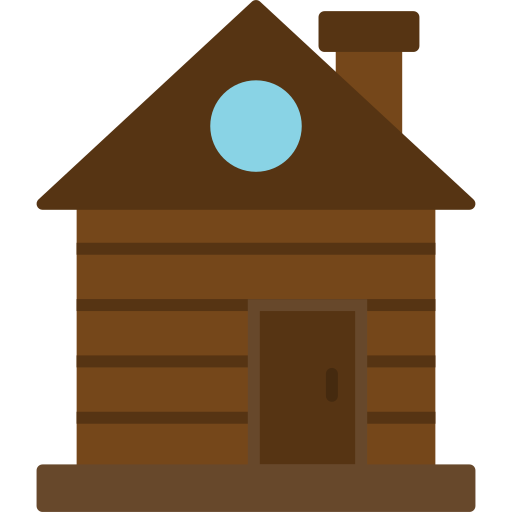 cabaña de madera icono gratis