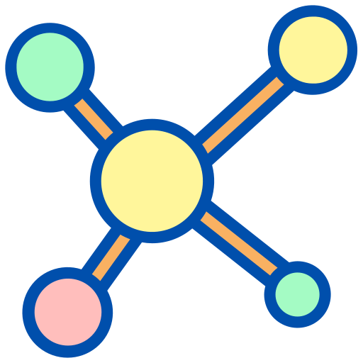 Molecular Generic Outline Color icon