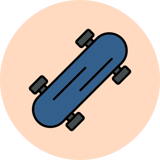 Skateboard Generic Outline Color icon