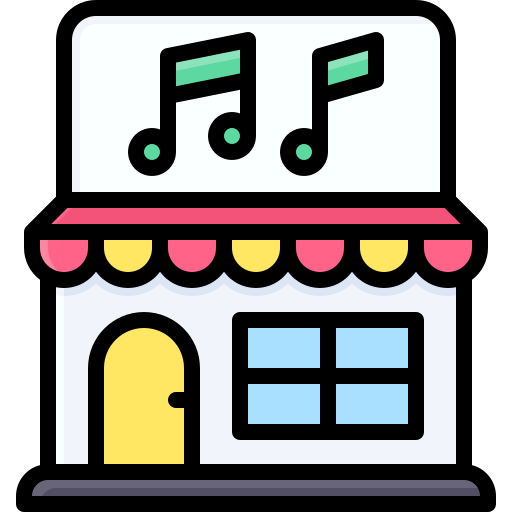 tienda de música icono gratis