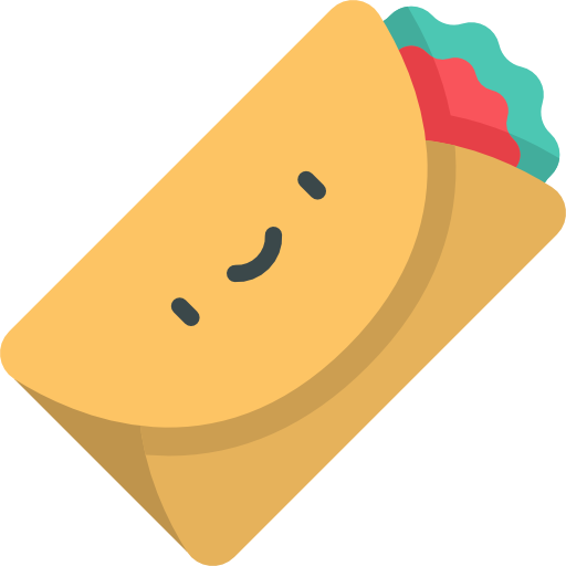 Burrito Kawaii Flat Icon 4820