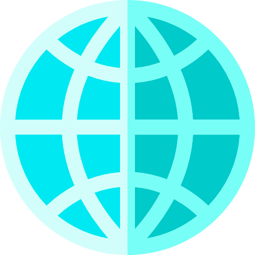 Globe Basic Straight Flat icon