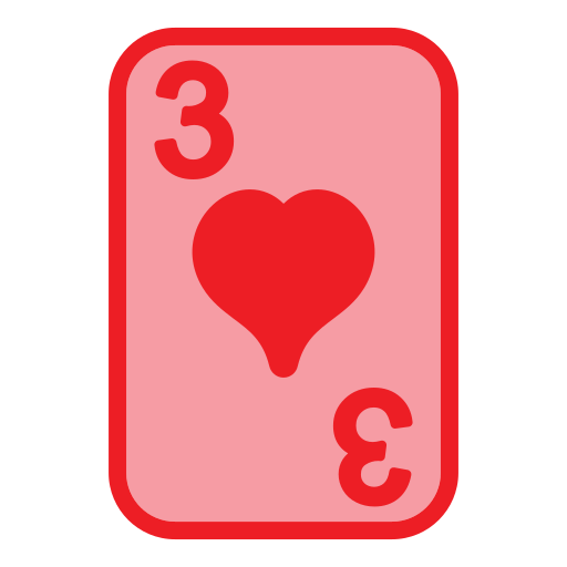 tres de corazones icono gratis