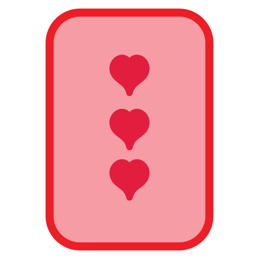 tres de corazones icono gratis