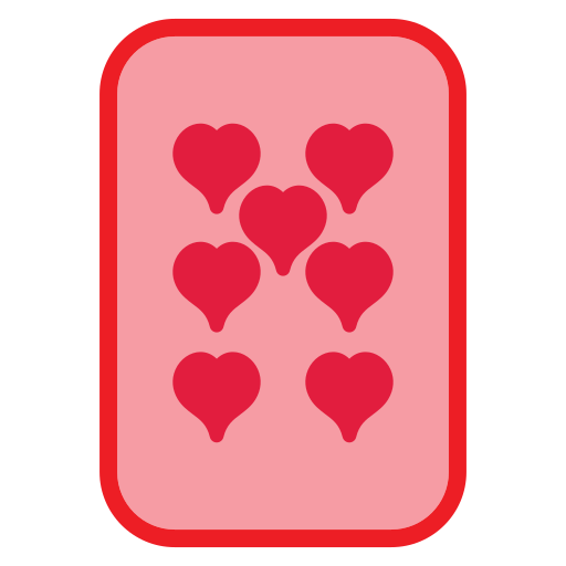 siete de corazones icono gratis